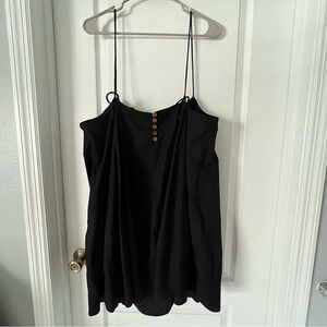Free People Black Spaghetti Strap Blose